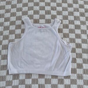 Suzette collection White Ribbed Crop Top Size M/L